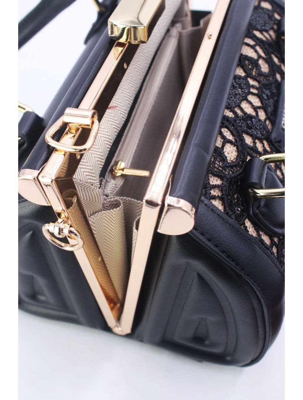 Petit Sac à Main Dentelle 25P-6259-Noir — vue 5