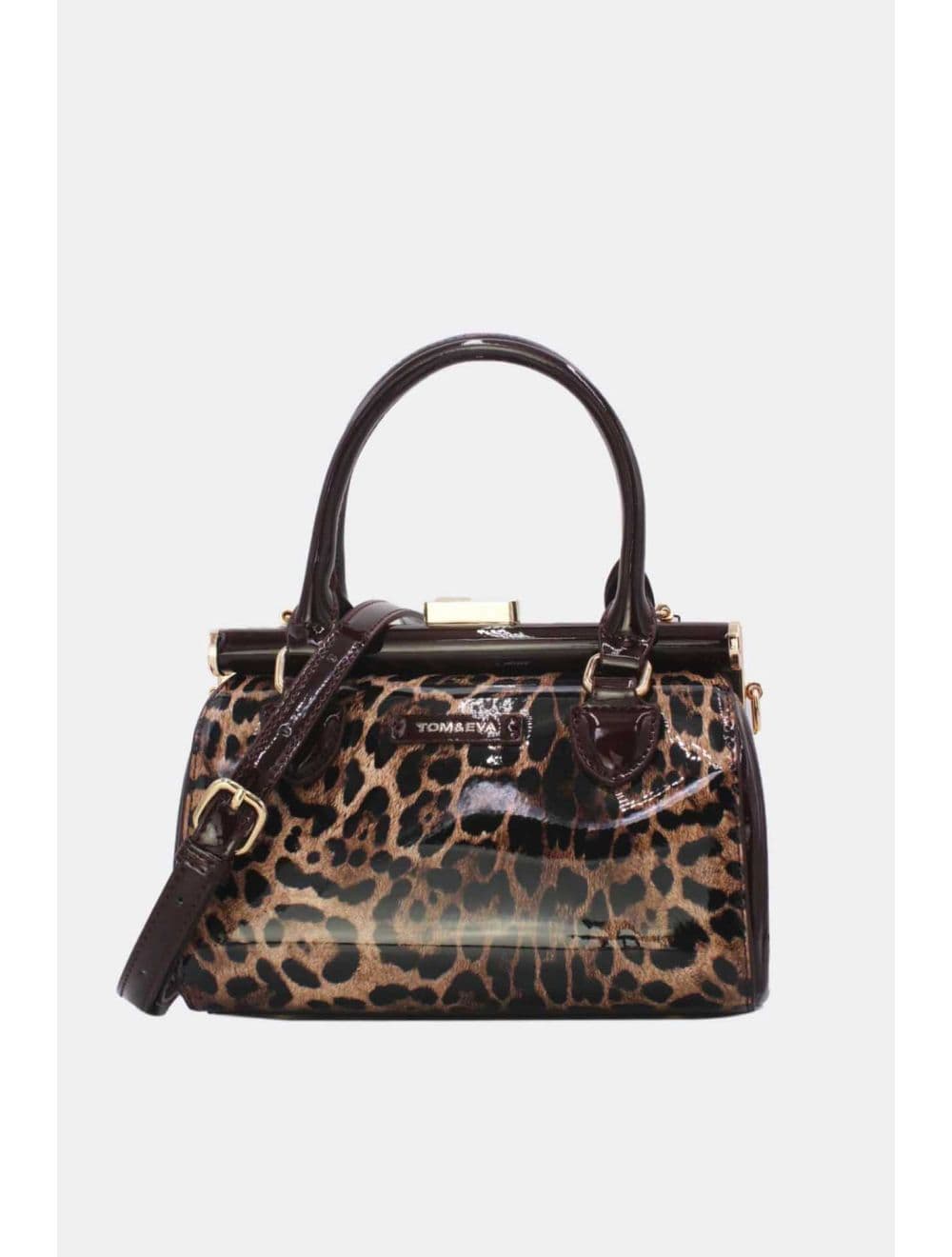 Petit Sac à Main Vernis Léopard 25P-6260-Coffee