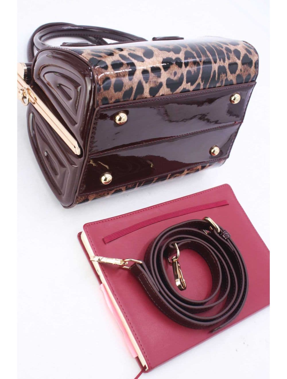 Petit Sac à Main Vernis Léopard 25P-6260-Coffee — vue 4