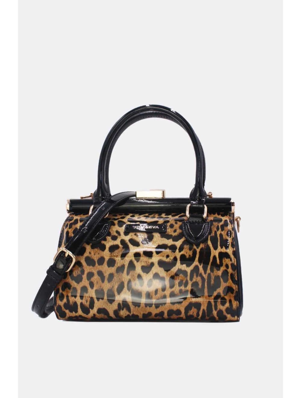 Petit Sac à Main Vernis Léopard 25P-6260-L.Brown/Black