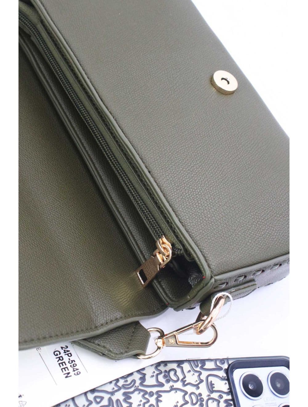 Sac à Bandoulère Double Porté 24P-5949-Vert — vue 5