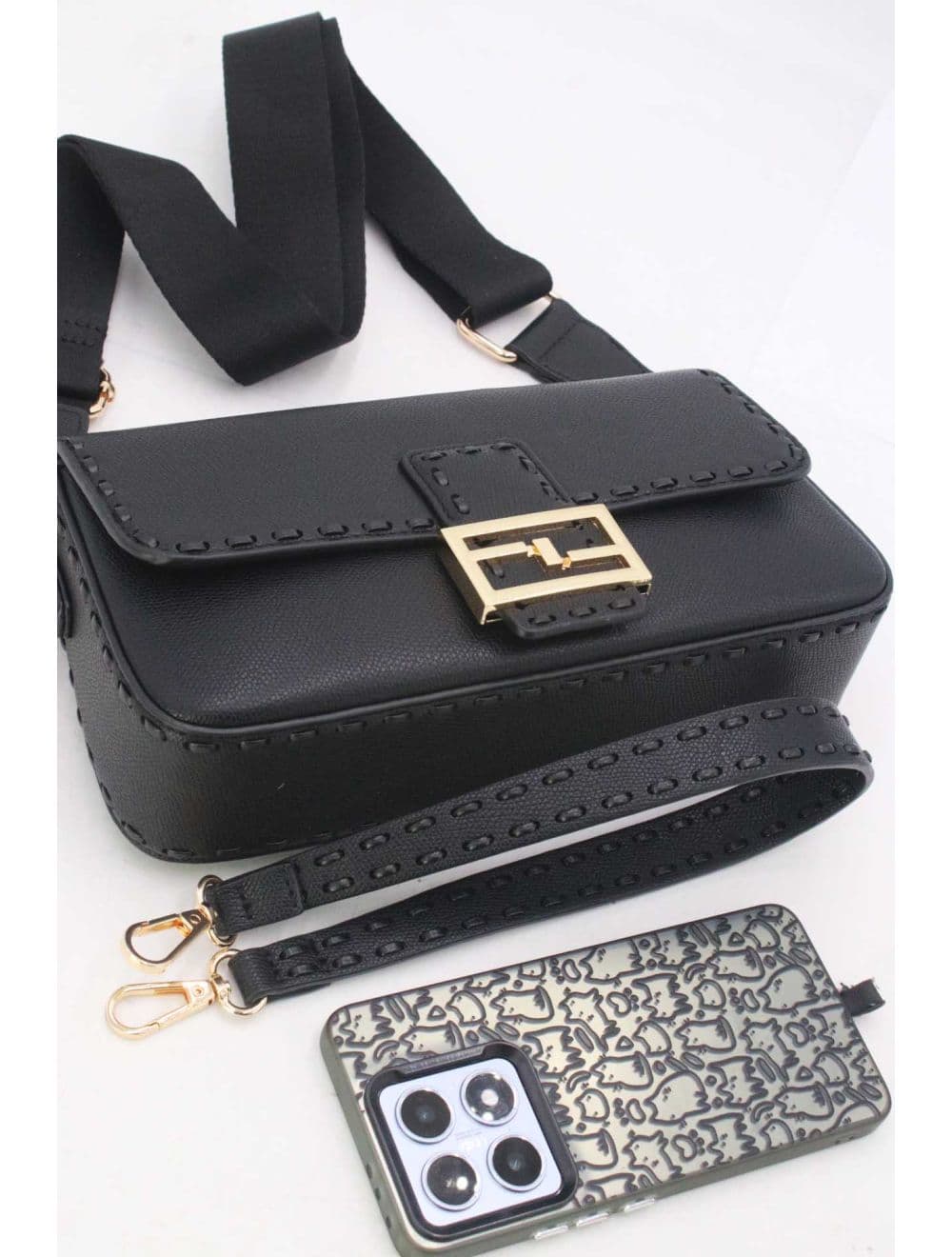 Sac à Bandoulère Double Porté 24P-5949-Noir — vue 5