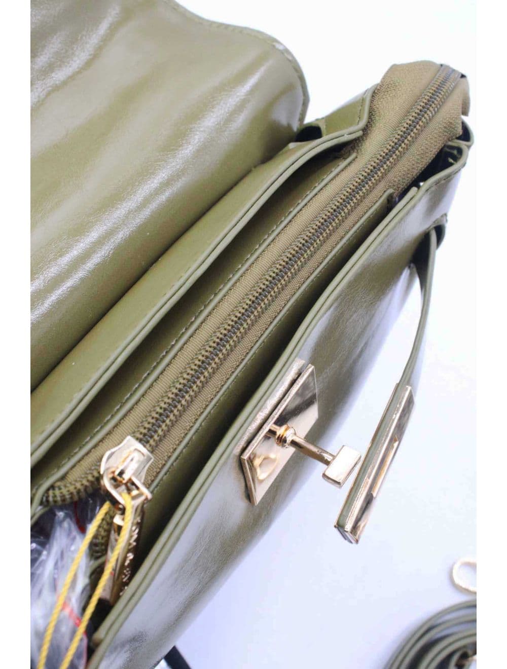 Petit Sac à Main Vernis Style Vintage 25P-6166-Vert