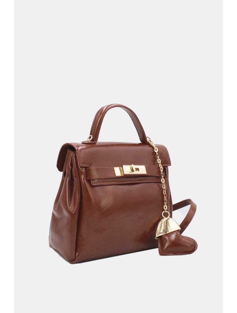Petit Sac à Main Vernis Style Vintage 25P-6166-Marron — vue 3
