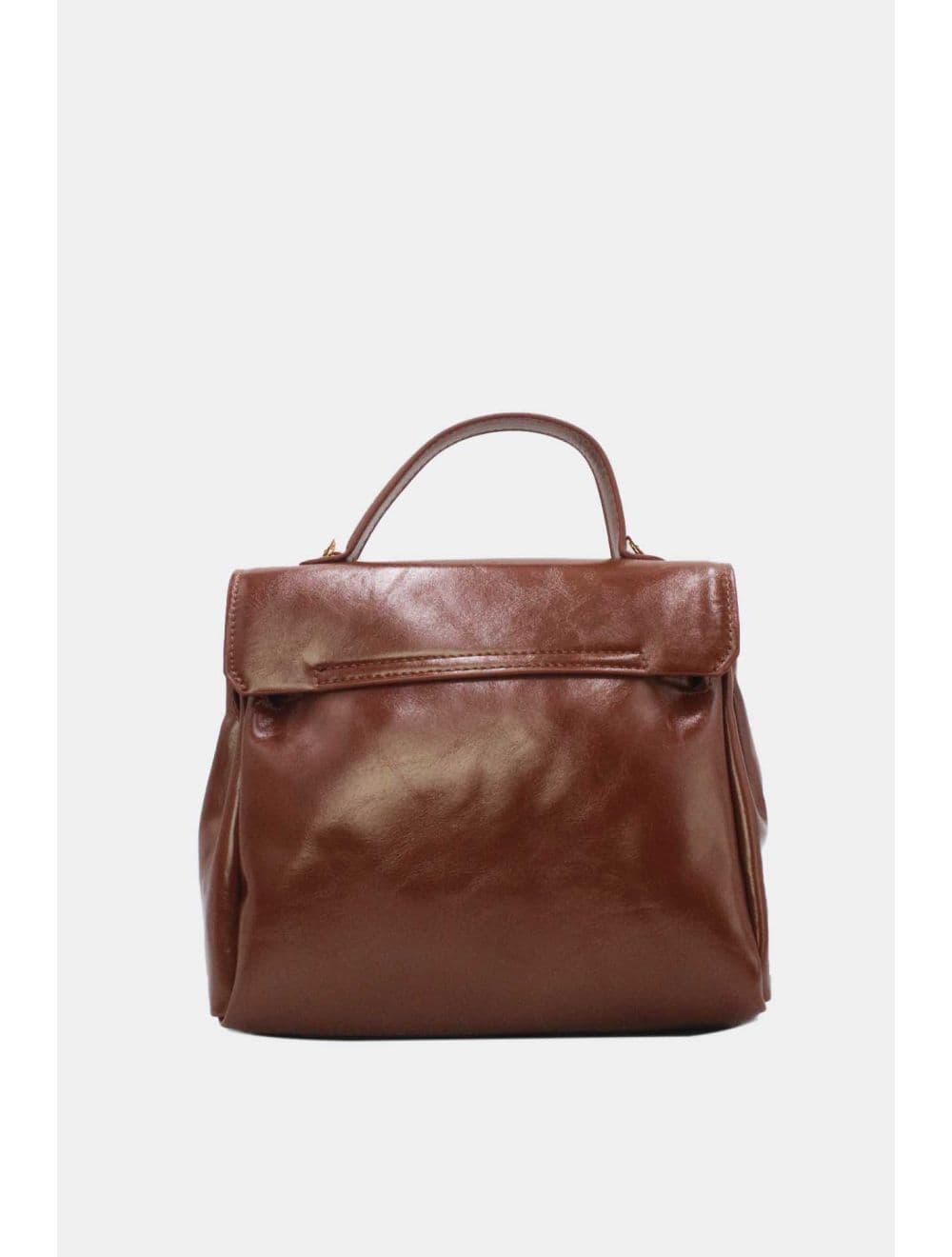 Petit Sac à Main Vernis Style Vintage 25P-6166-Marron — vue 4