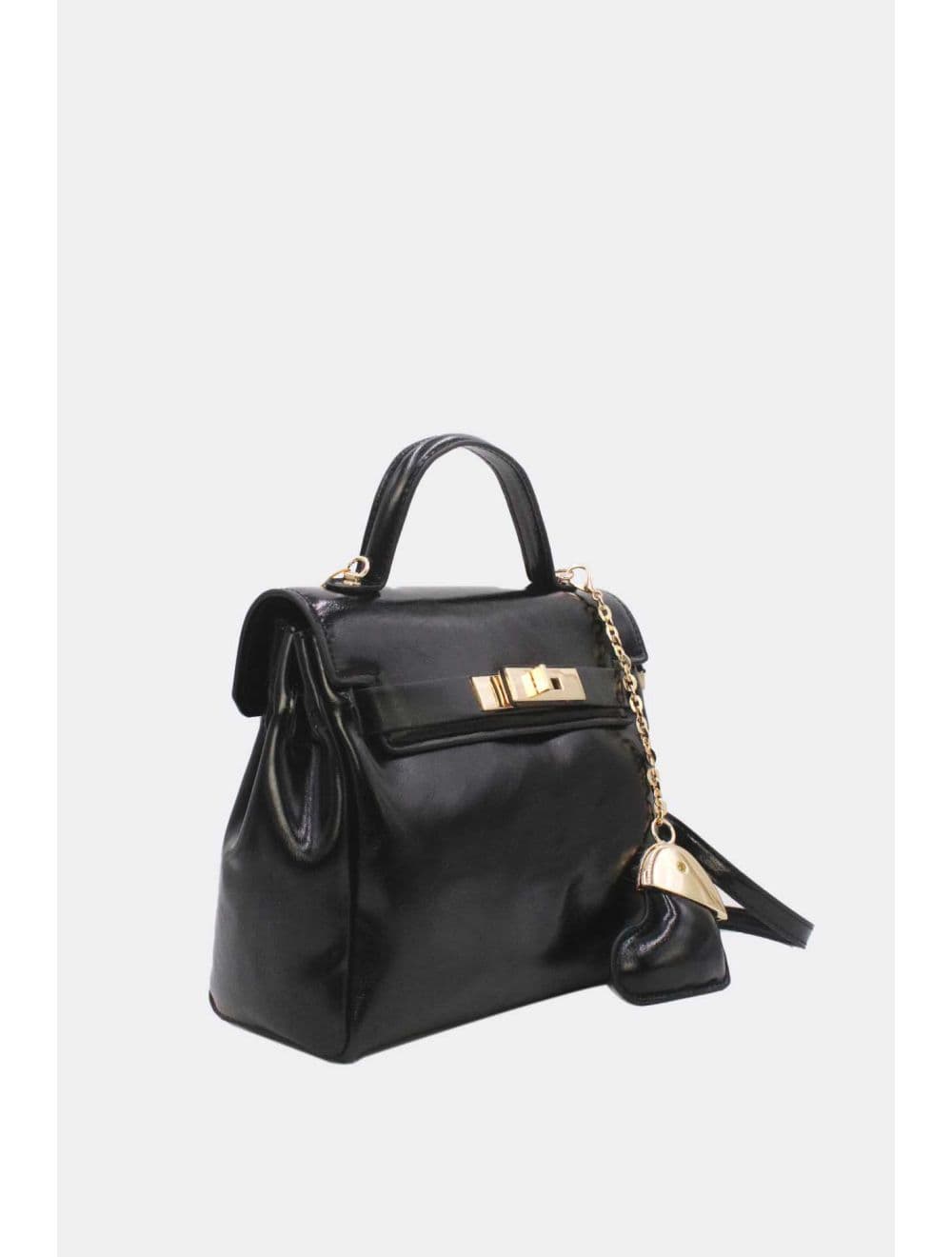 Petit Sac à Main Vernis Style Vintage 25P-6166-Noir — vue 3