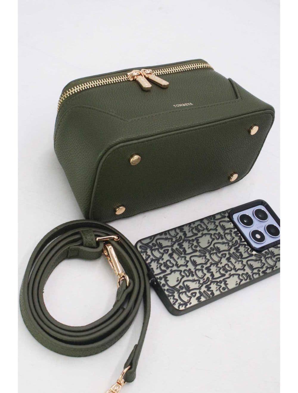 Petit Sac à Main Effet Grainé 25P-6171-Vert — vue 5