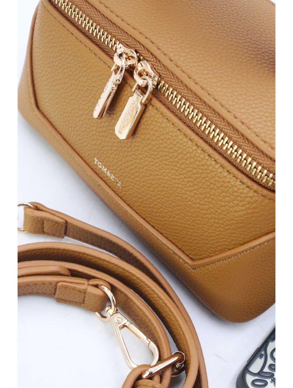 Petit Sac à Main Effet Grainé 25P-6171-Tan