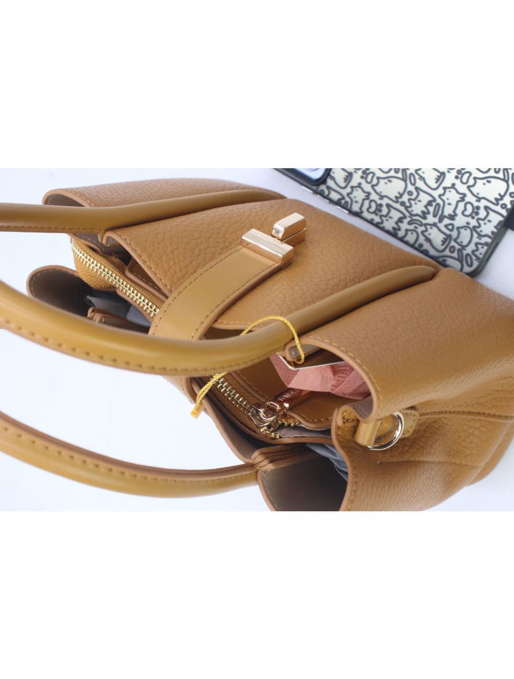 Petit Sac à Main Chic Femme Effet Grainé 25P-6200-Jaune — vue 5