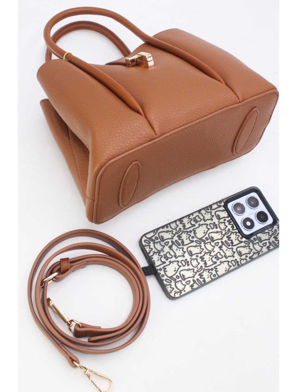 Petit Sac à Main Chic Femme Effet Grainé 25P-6200-Marron — vue 4