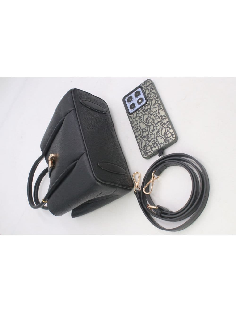Petit Sac à Main Chic Femme Effet Grainé 25P-6200-Noir — vue 4