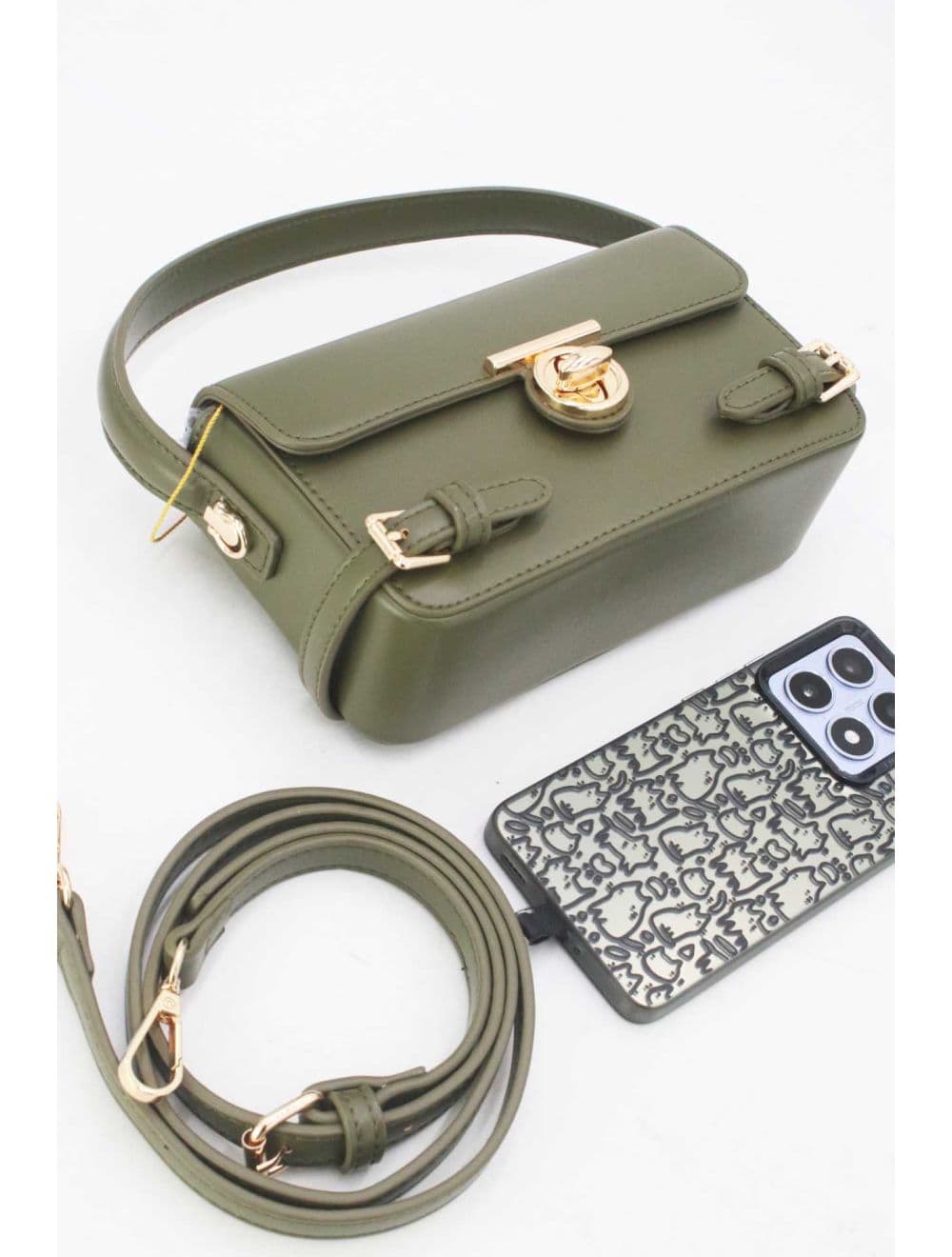 Petit Sac à Main Rigide Urbain Femme 24P-6065-Vert Foncé — vue 5
