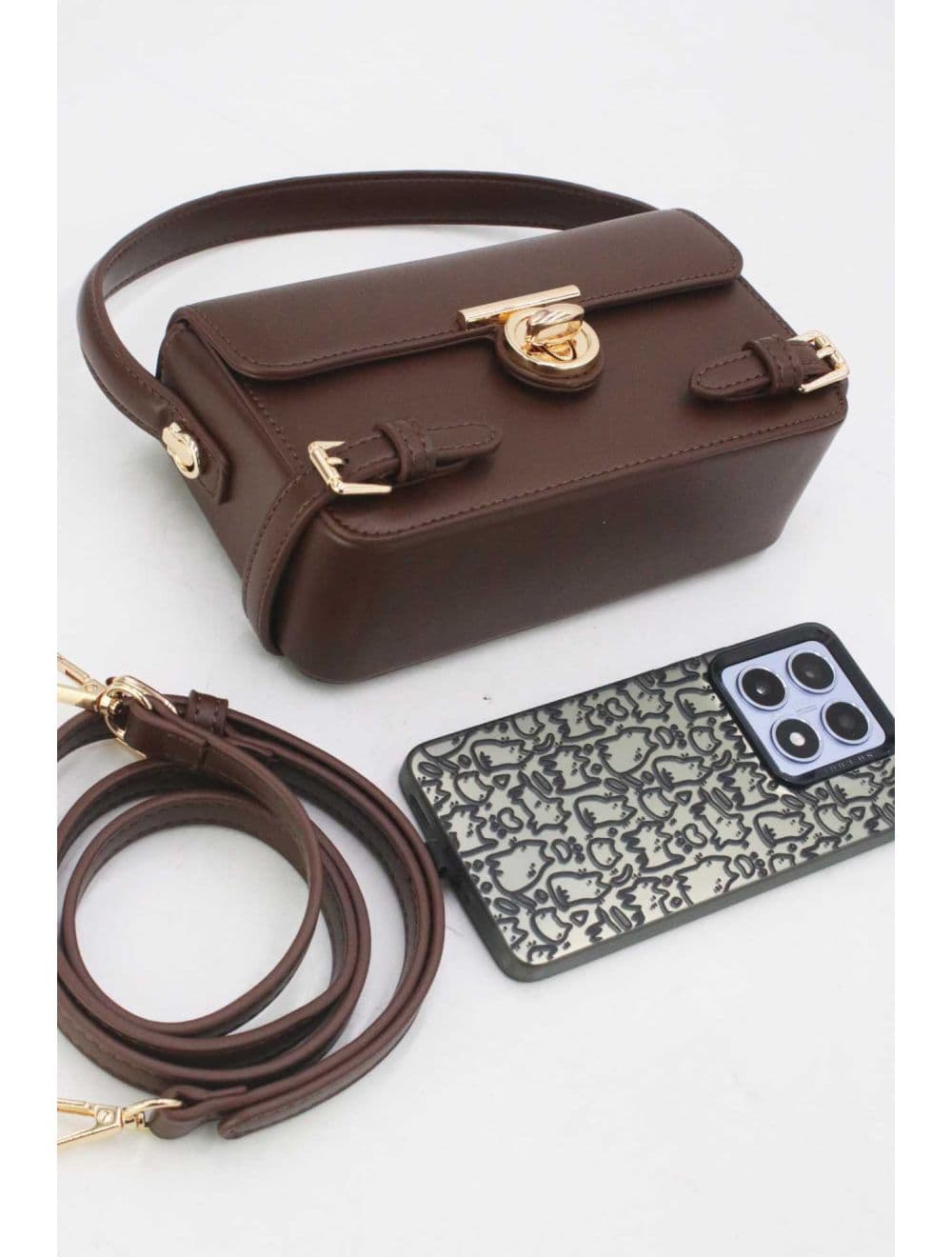 Petit Sac à Main Rigide Urbain Femme 24P-6065-Coffee