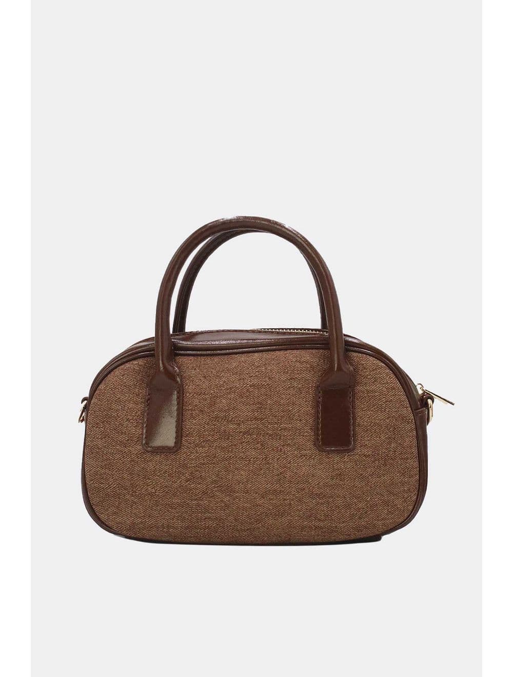 Petit Sac à Main Effet Tissu 25P-6201-Café — vue 3