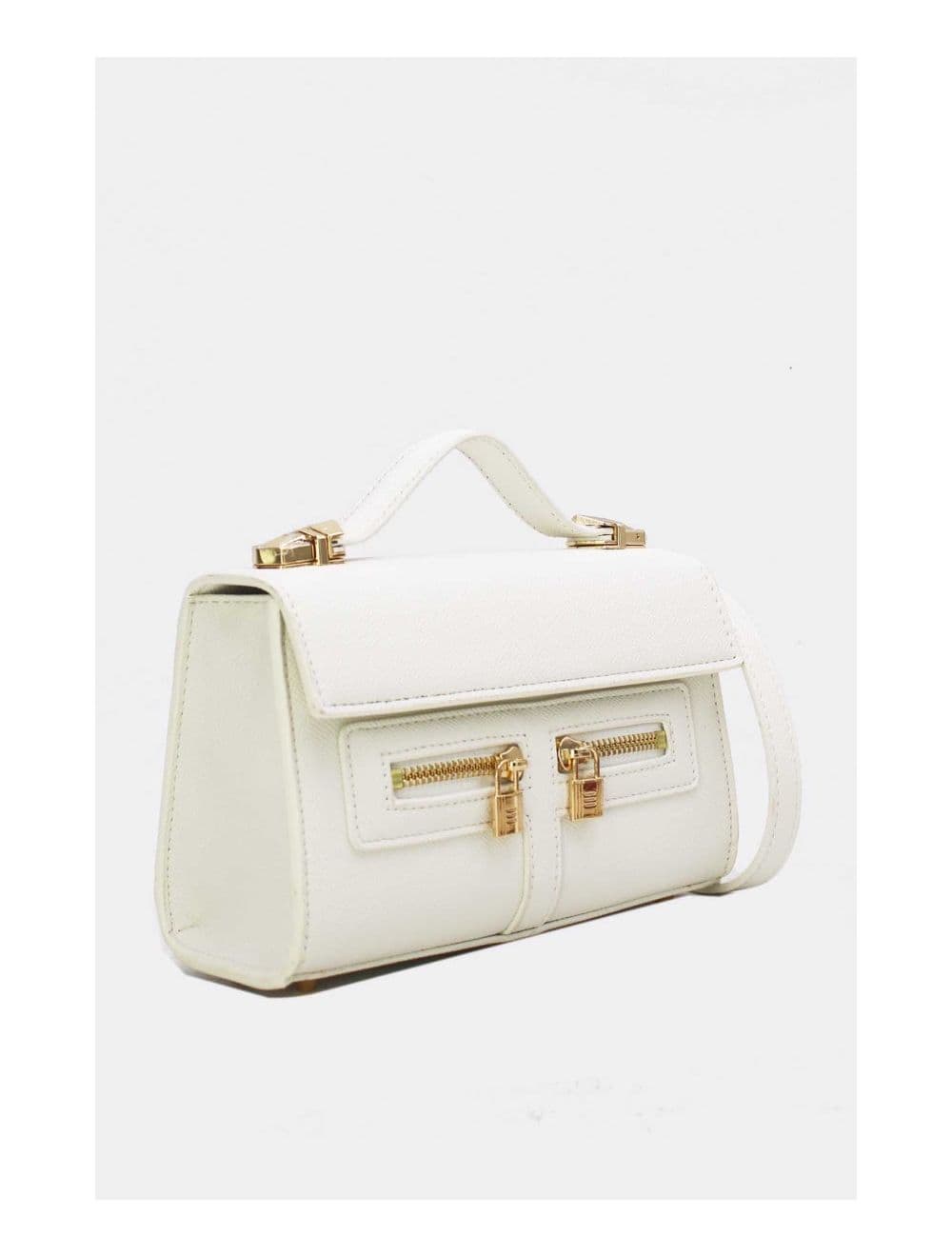 Petit Sac à Main Orné Lock 24P-5953-Blanc