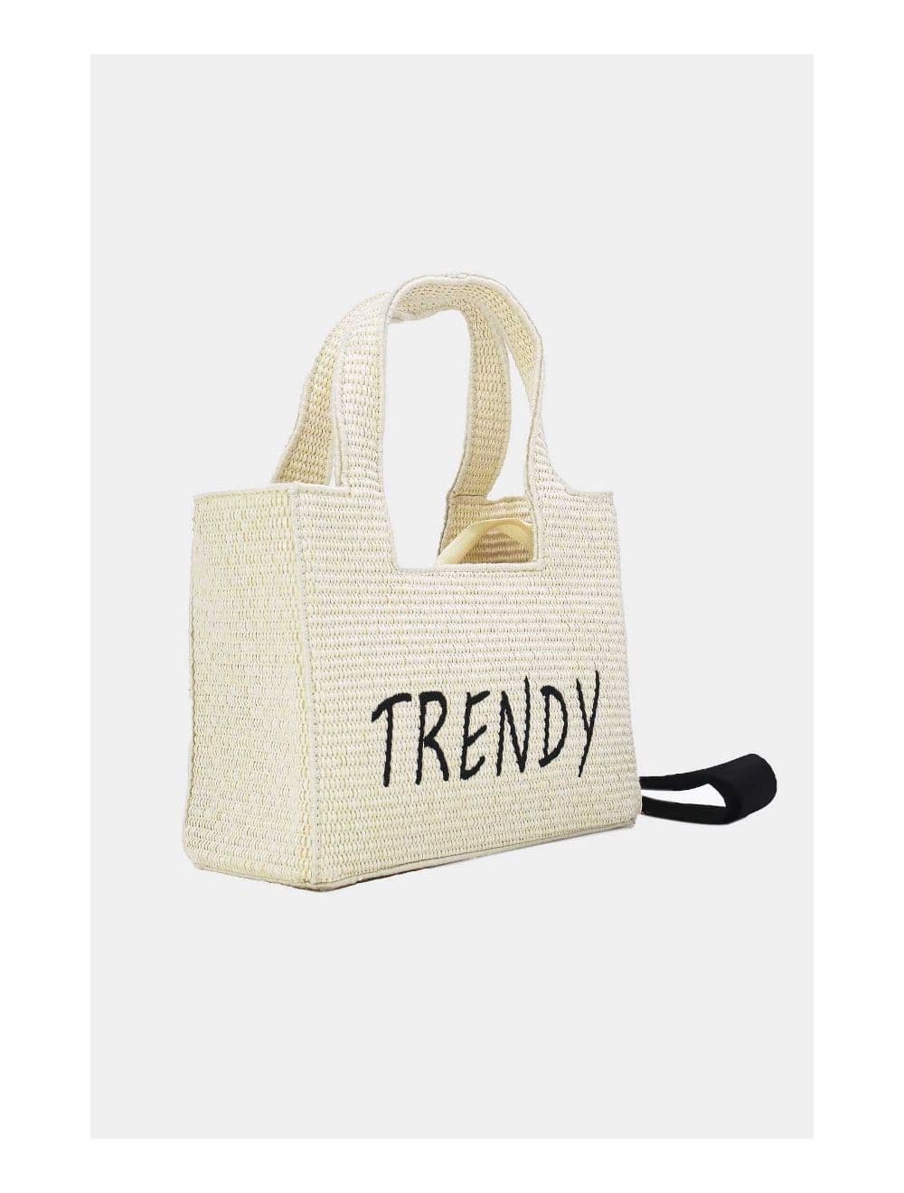 Petit Sac à Main En Paille Minimaliste 24P-6082-Beige/BK — vue 3