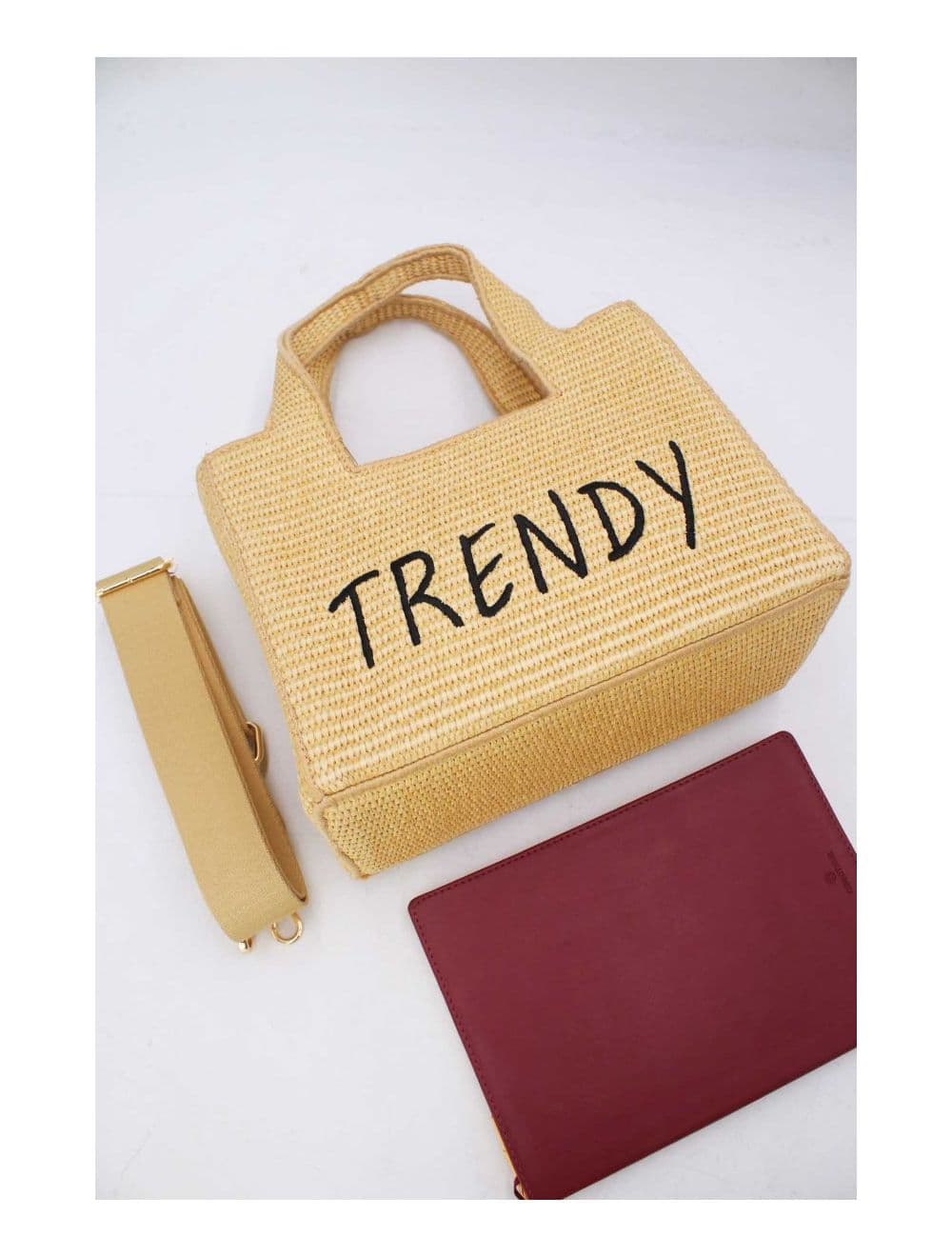 Petit Sac à Main En Paille Minimaliste 24P-6082-Khaki/KH — vue 4