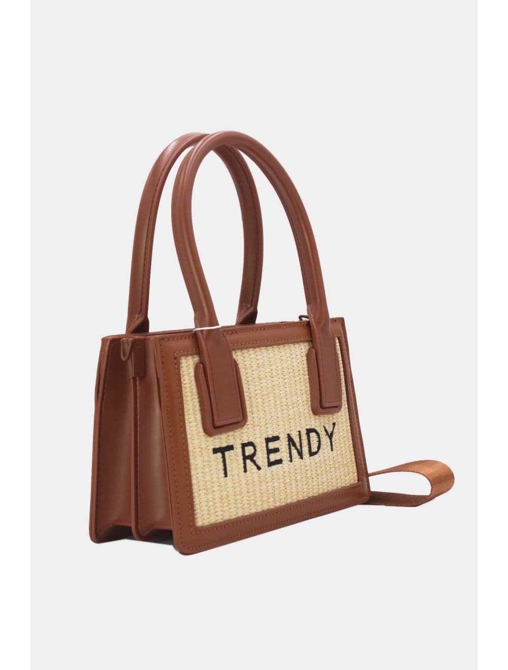 Petit Sac à Main Effet Paille Style Vintage 24P-6060-Apricot/Coffee — vue 3
