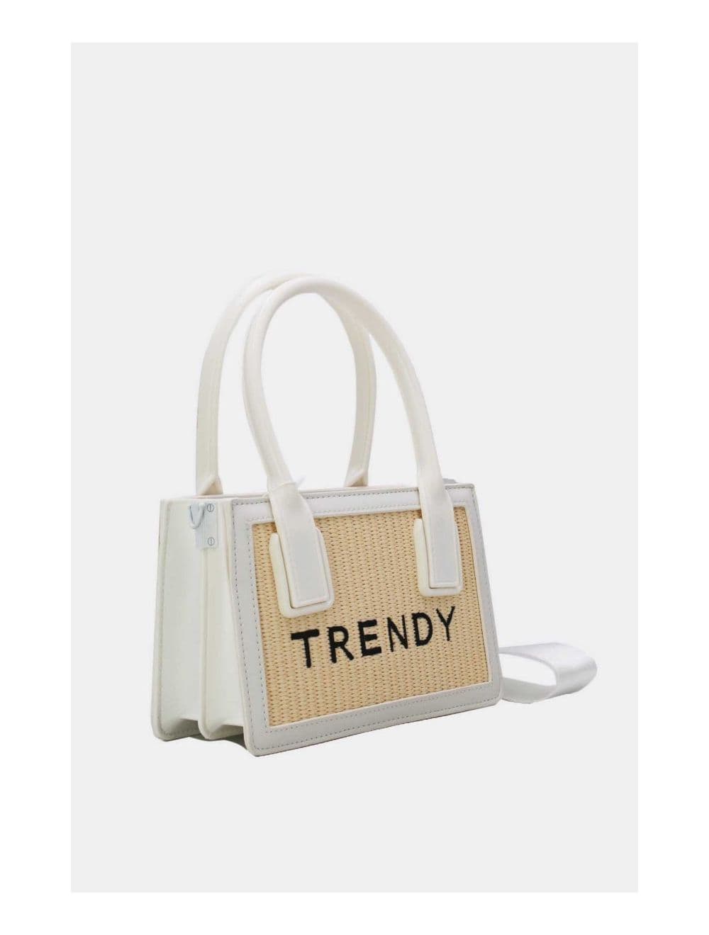 Petit Sac à Main Effet Paille Style Vintage 24P-6060-Blanc — vue 3