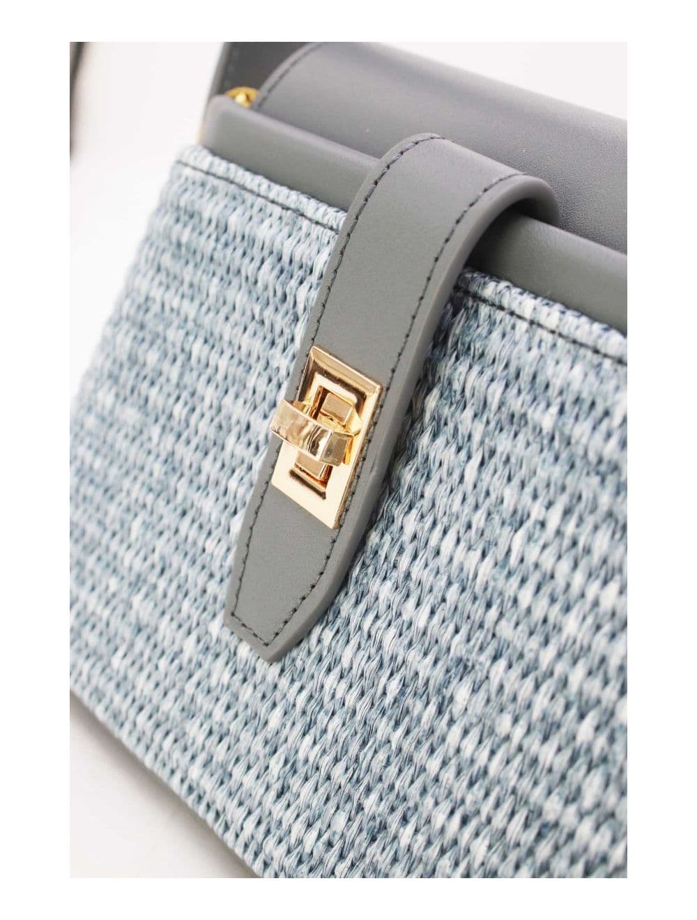 Petit Sac à Main Effet Paille 24P-6067-Blue/Blue — vue 5