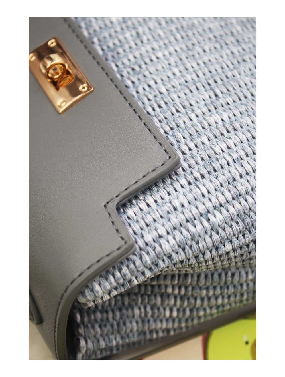 Petit Sac à Main Effet Paille 24P-5926A-Blue/Blue