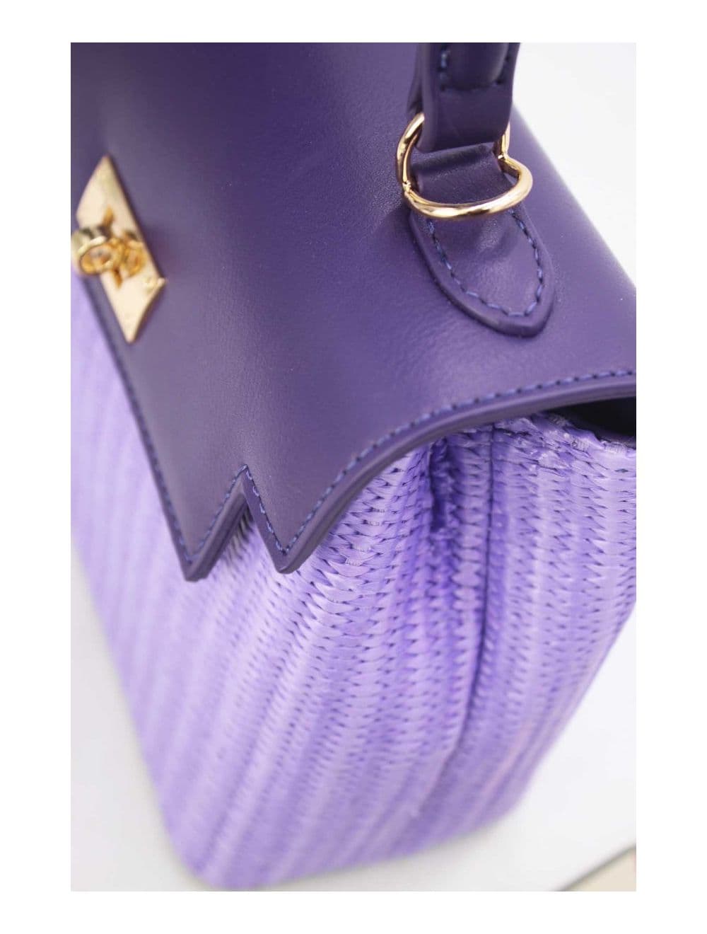 Petit Sac à Main Effet Paille 24P-5926A-Purple/Purple