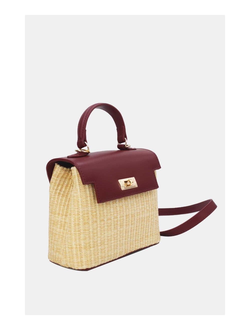 Petit Sac à Main Effet Paille 24P-5926A-Apricot/Red — vue 3