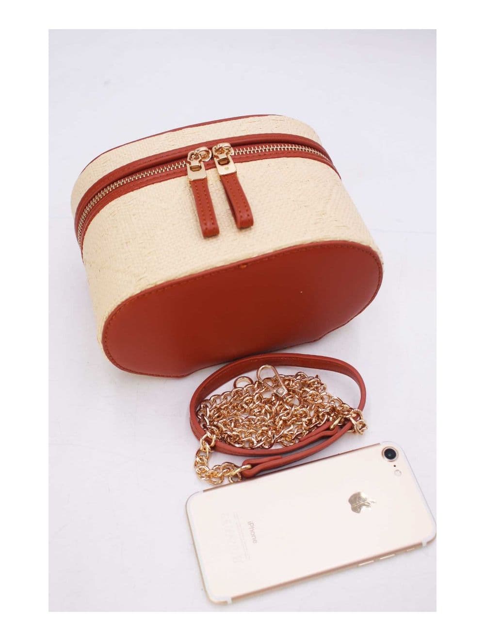 Mini Sac à Main Bi-matière 24P-5936-Camel — vue 5