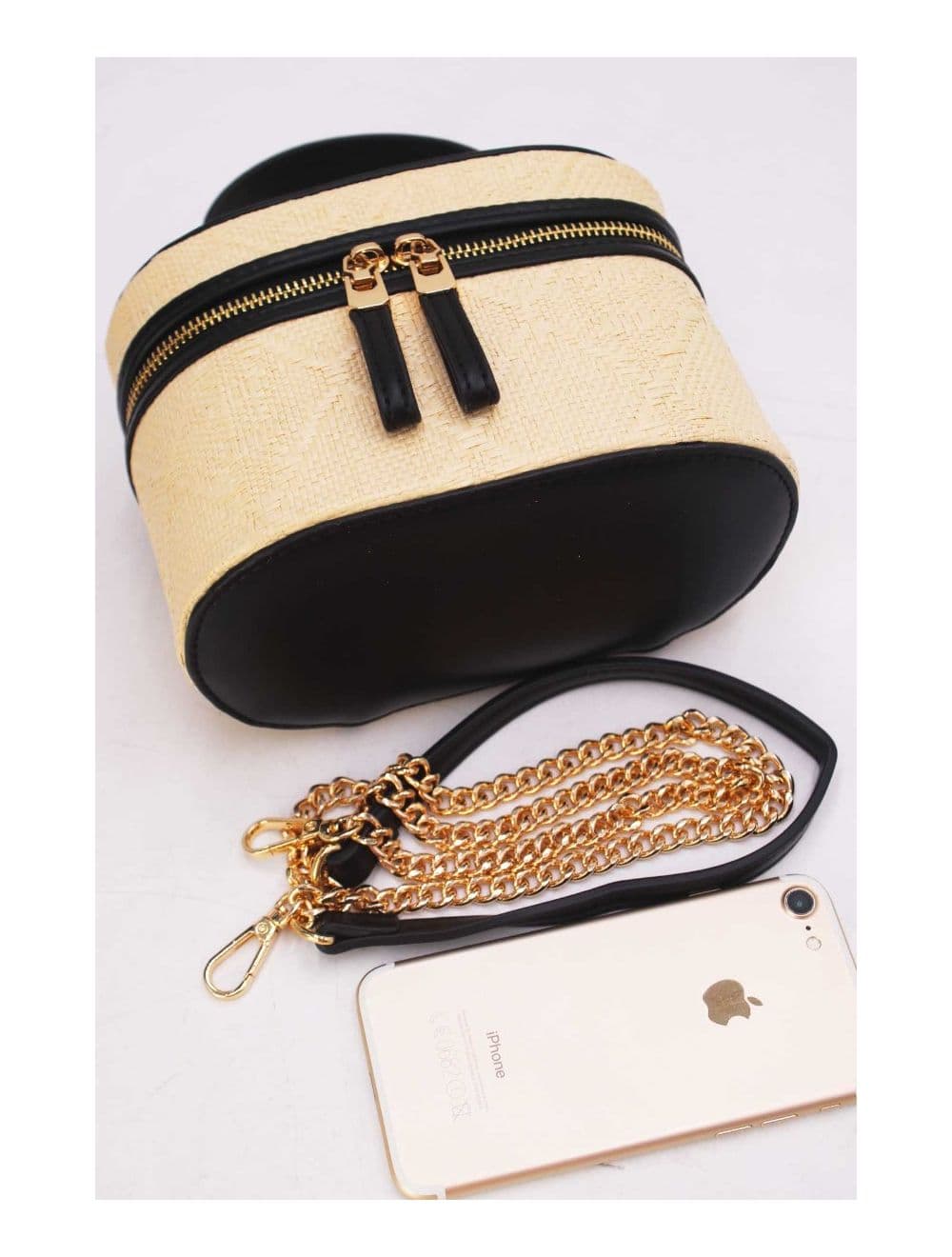 Mini Sac à Main Bi-matière 24P-5936-Noir — vue 5