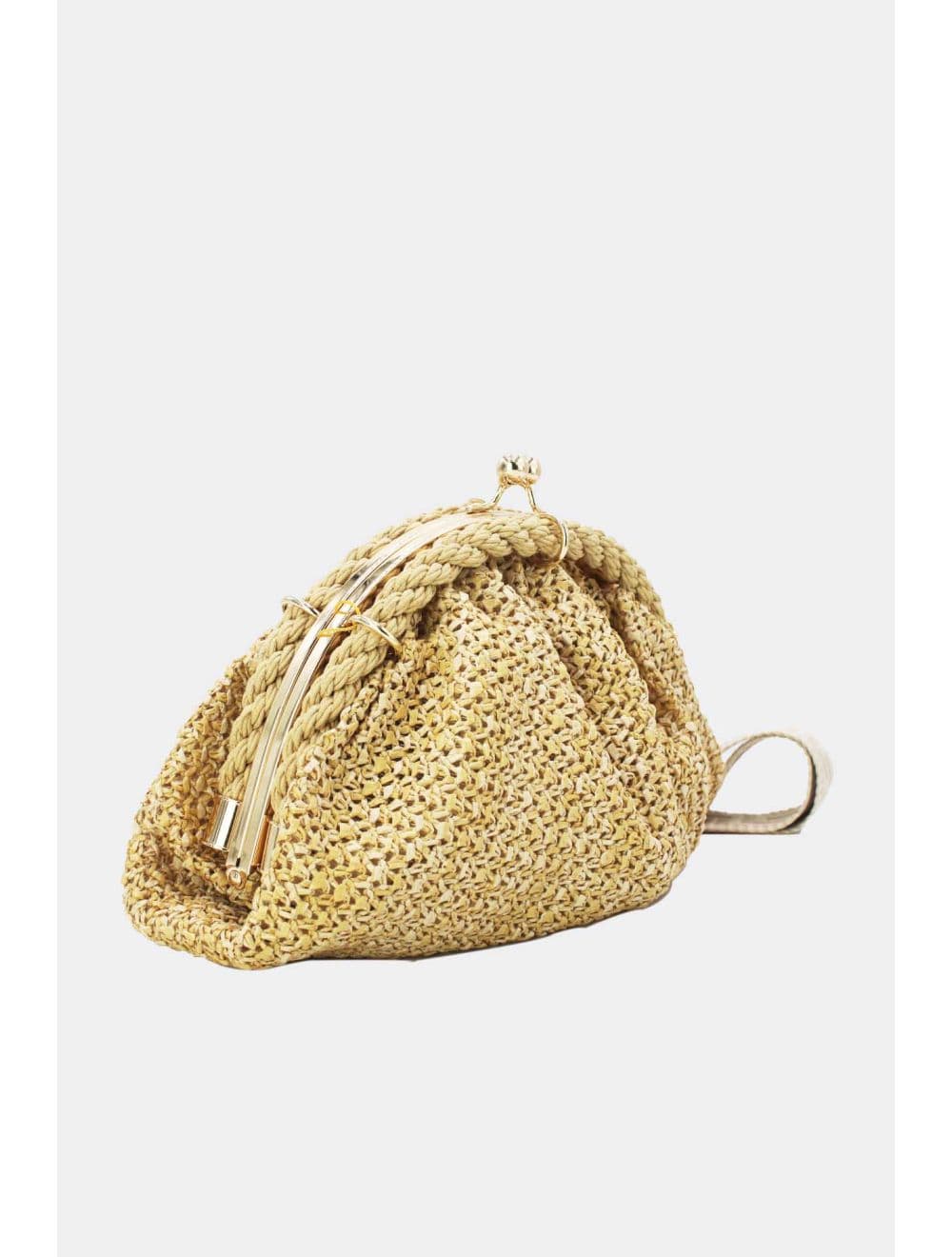 Pochette Tressé Avec Bandoulière Large 23P-5816-Beige — vue 3