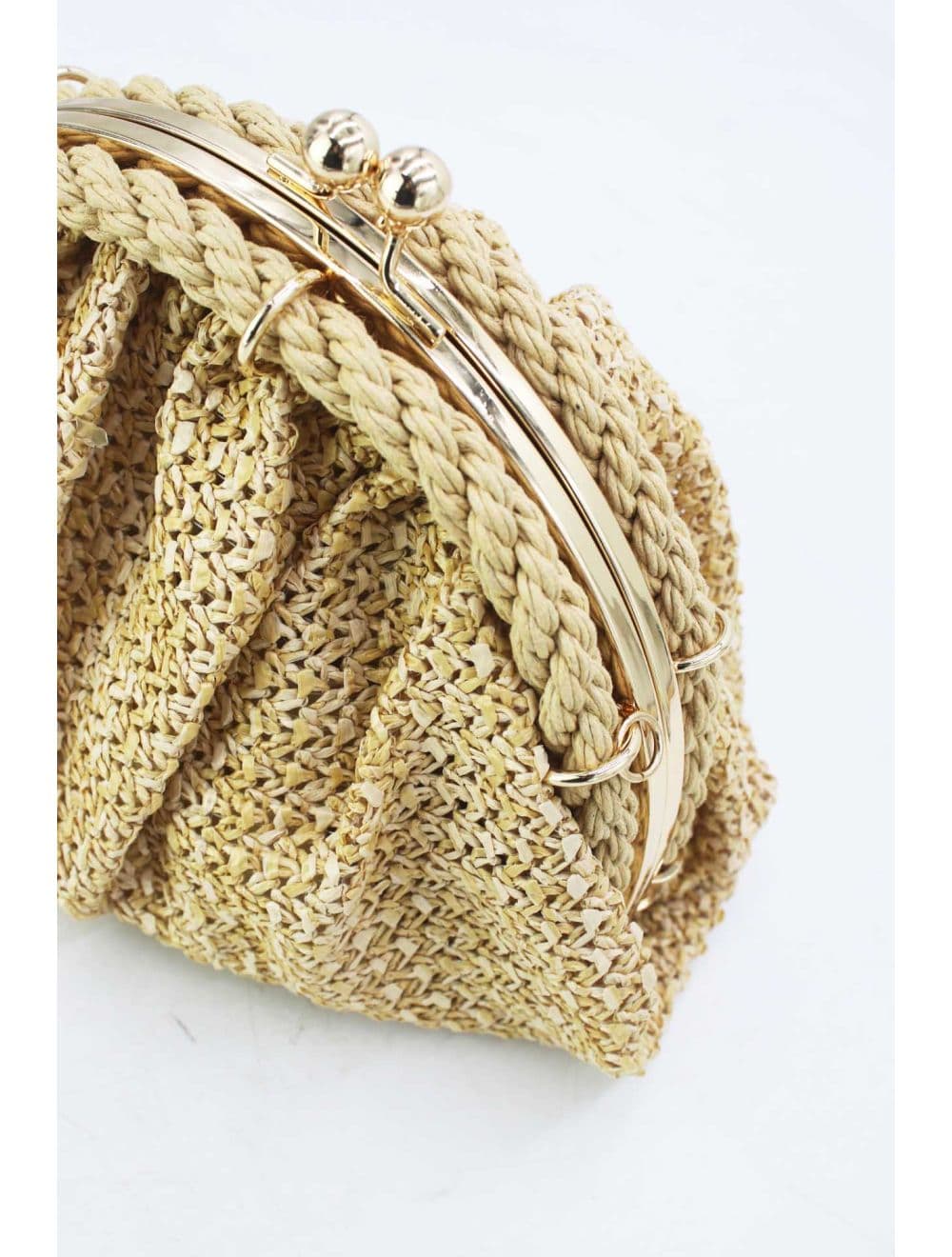 Pochette Tressé Avec Bandoulière Large 23P-5816-Beige — vue 4
