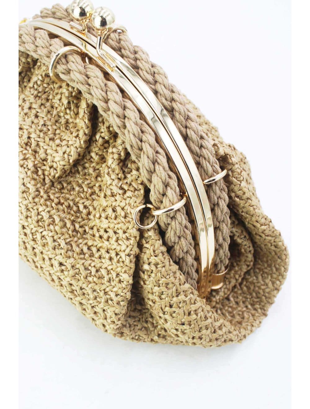 Pochette Tressé Avec Bandoulière Large 23P-5816-Abricot — vue 4