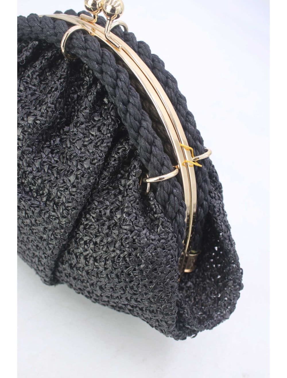 Pochette Tressé Avec Bandoulière Large 23P-5816-Noir — vue 3