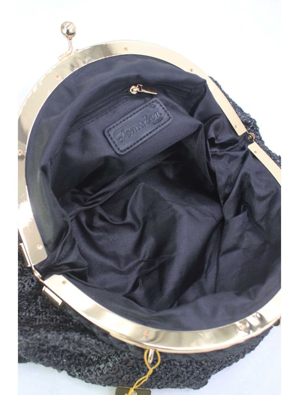 Pochette Tressé Avec Bandoulière Large 23P-5816-Noir — vue 5