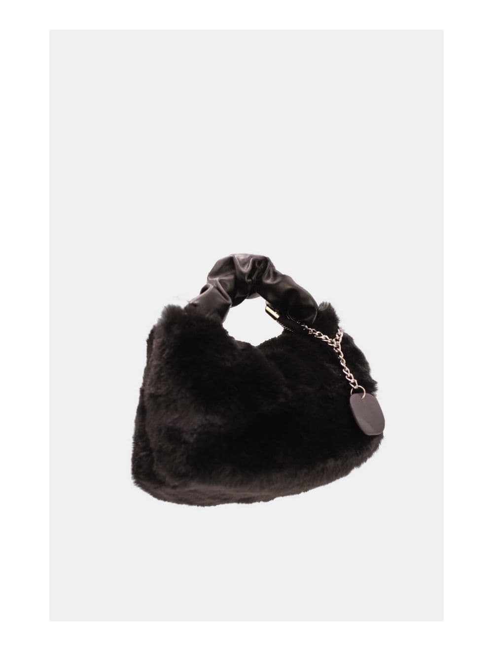 Mini Sac à Main Fausse Fourrure-23P-5689-Noir — vue 3
