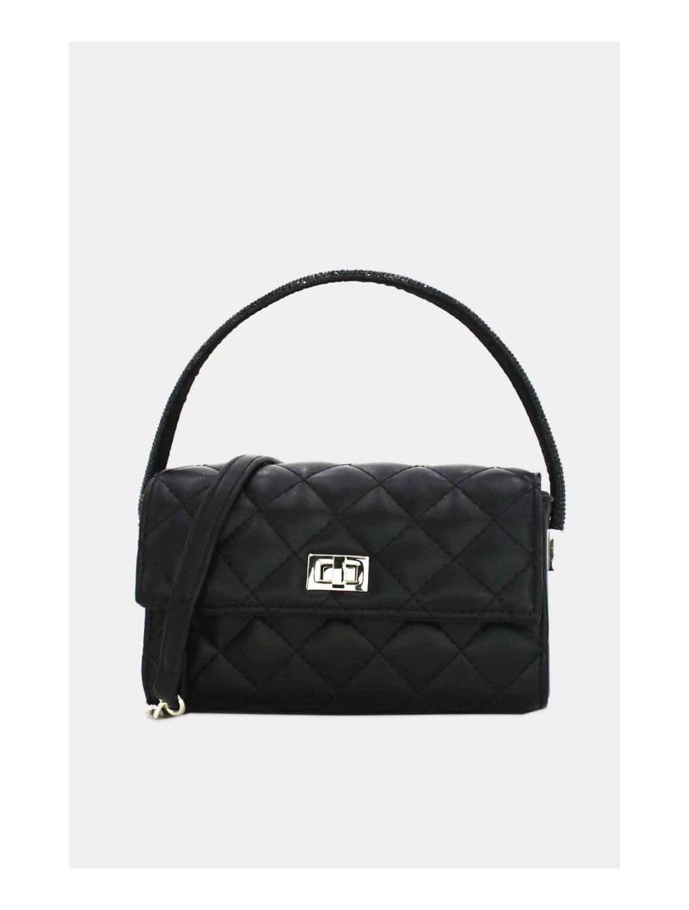 Mini Sac à Main Matelassé-22P-5596-Noir