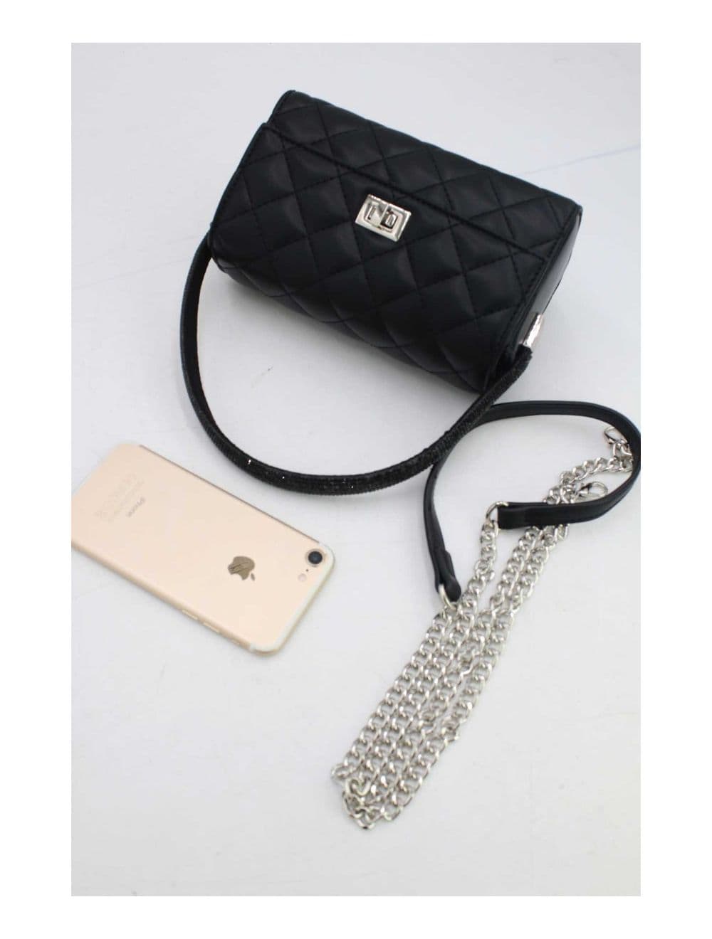 Mini Sac à Main Matelassé-22P-5596-Noir — vue 4