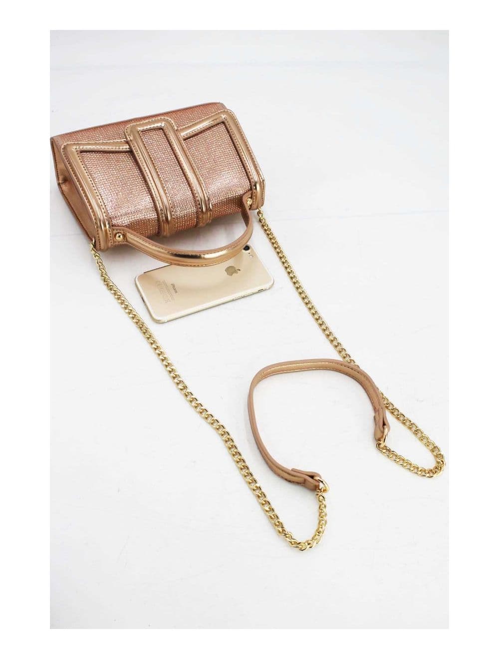 Mini Sac à Main Strassé Style Vintage  22B-5592-Champagne