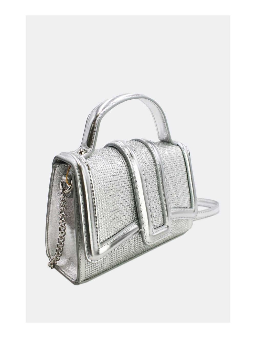 Mini Sac à Main Strassé Style Vintage  22B-5592-Silver — vue 3