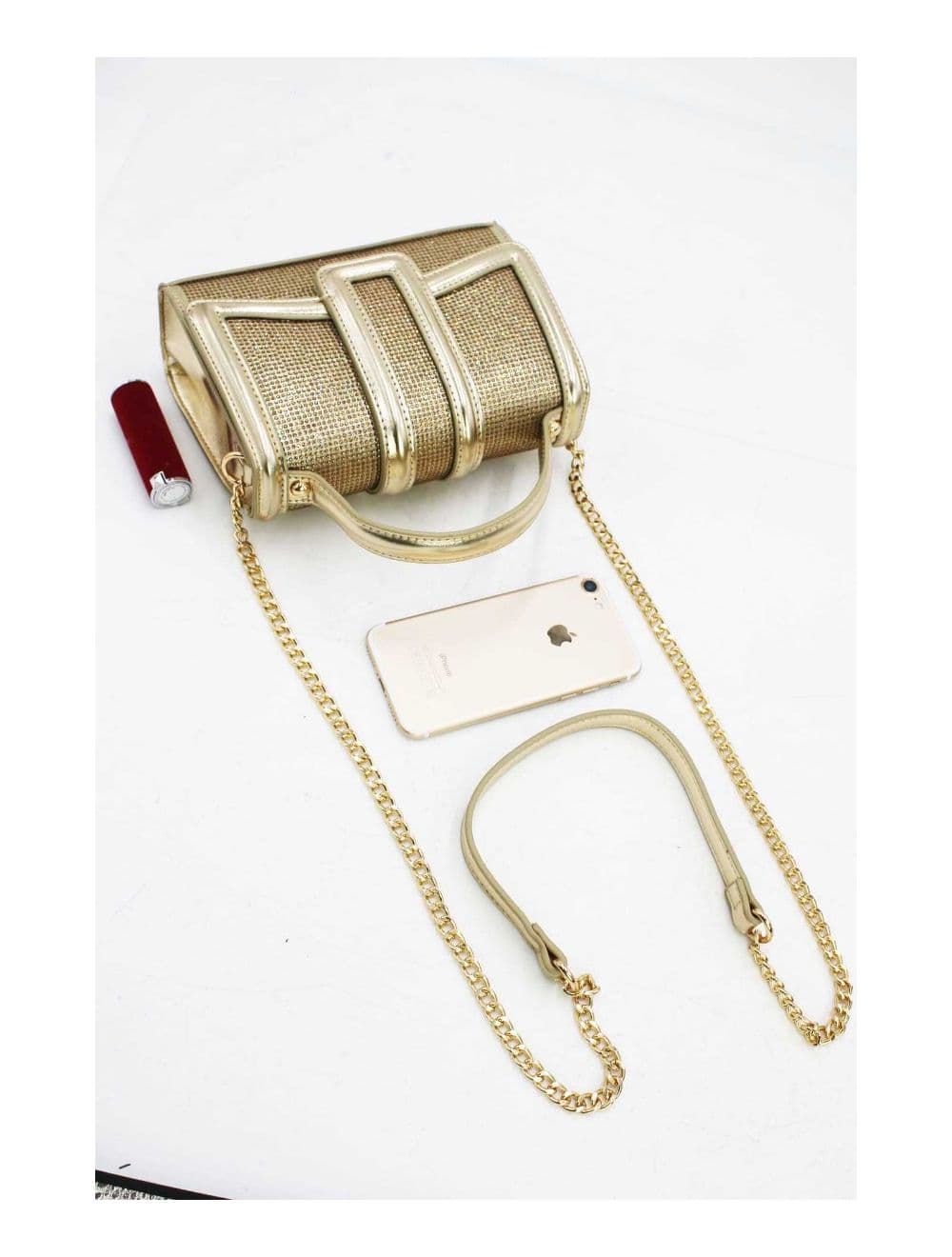 Mini Sac à Main Strassé Style Vintage  22B-5592-Gold