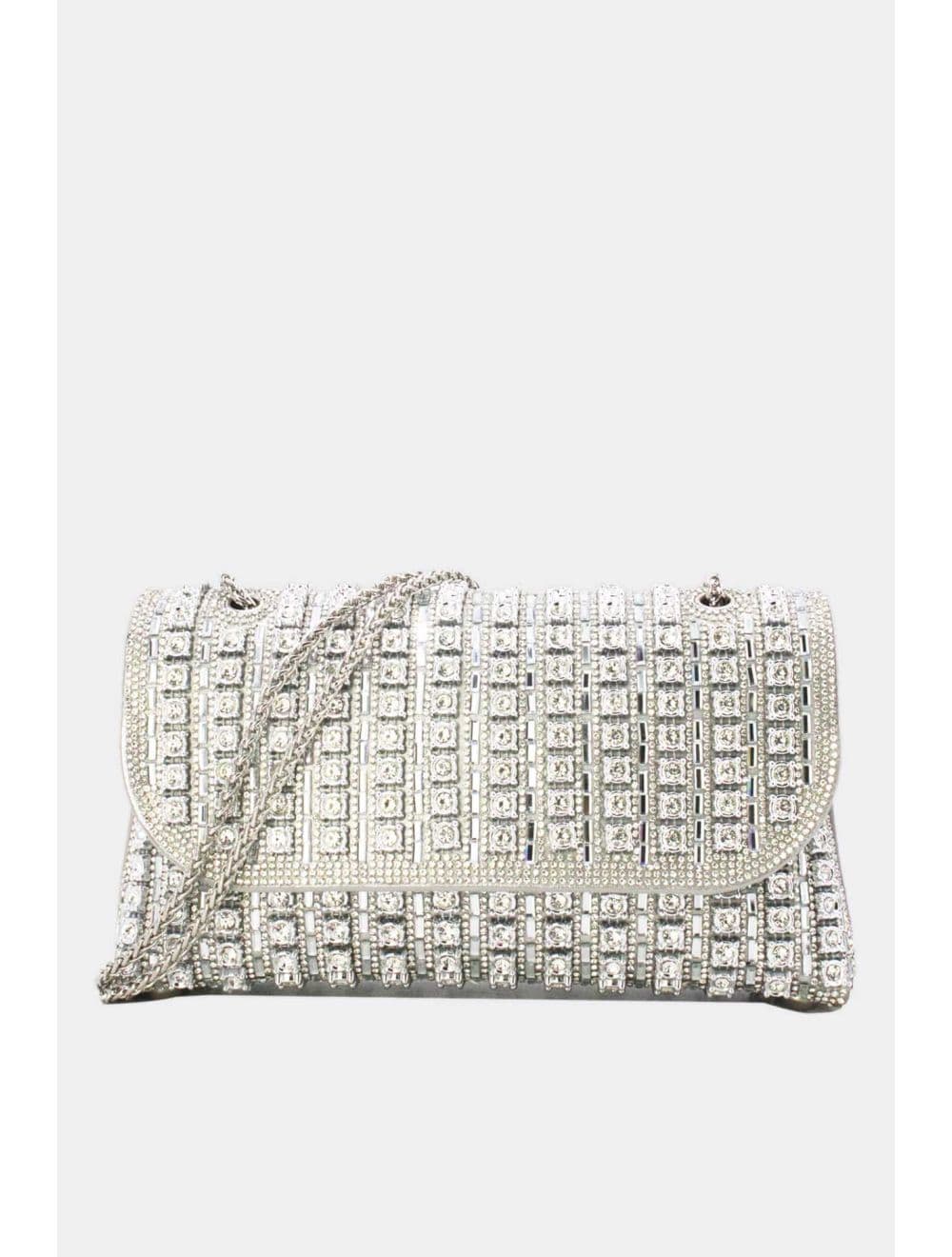 Sac Seau Soirée Avec Strasse 25P-6196-Argenté