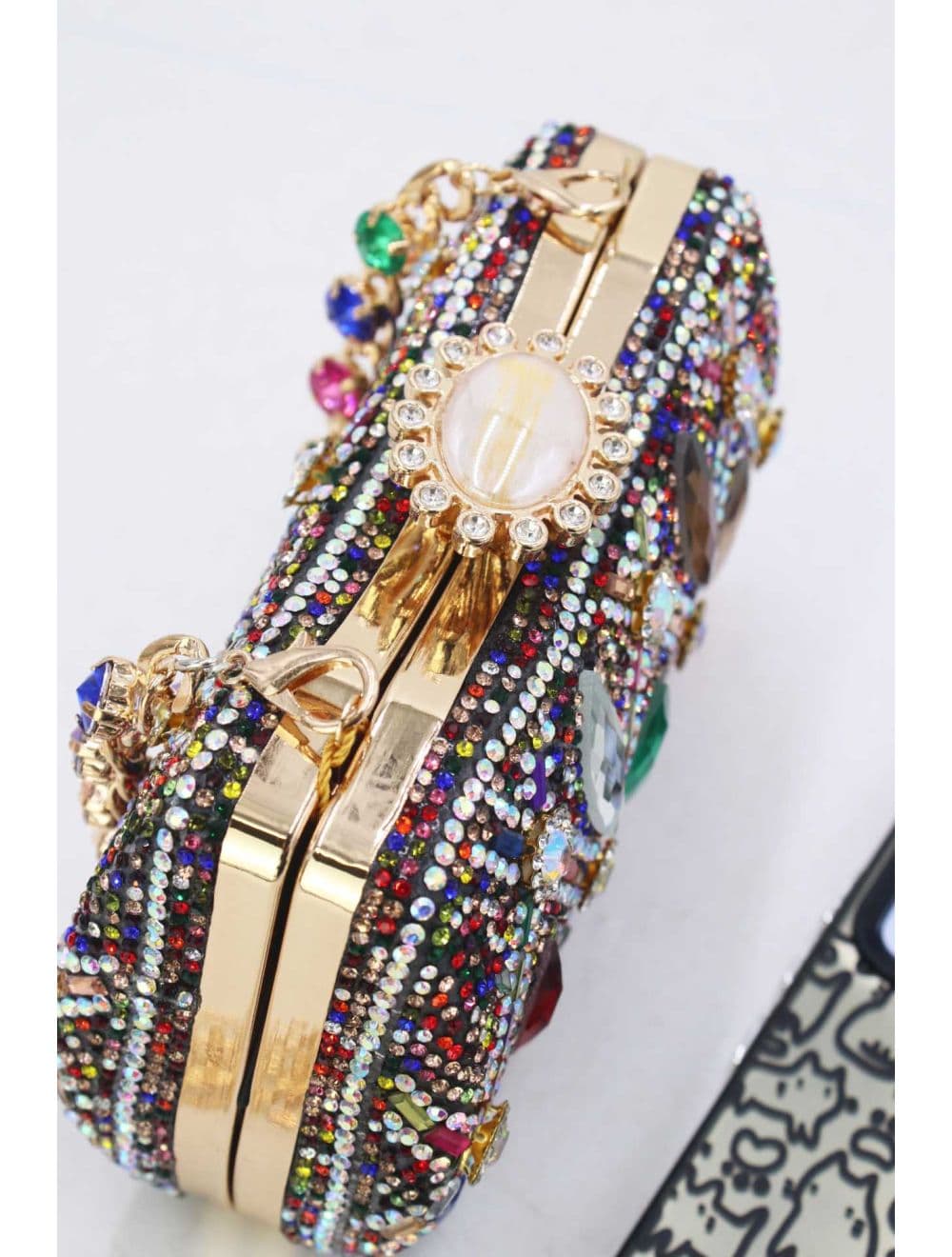 Pochette Soirée Strass Avec Chaîne 25BW-3535-Mix