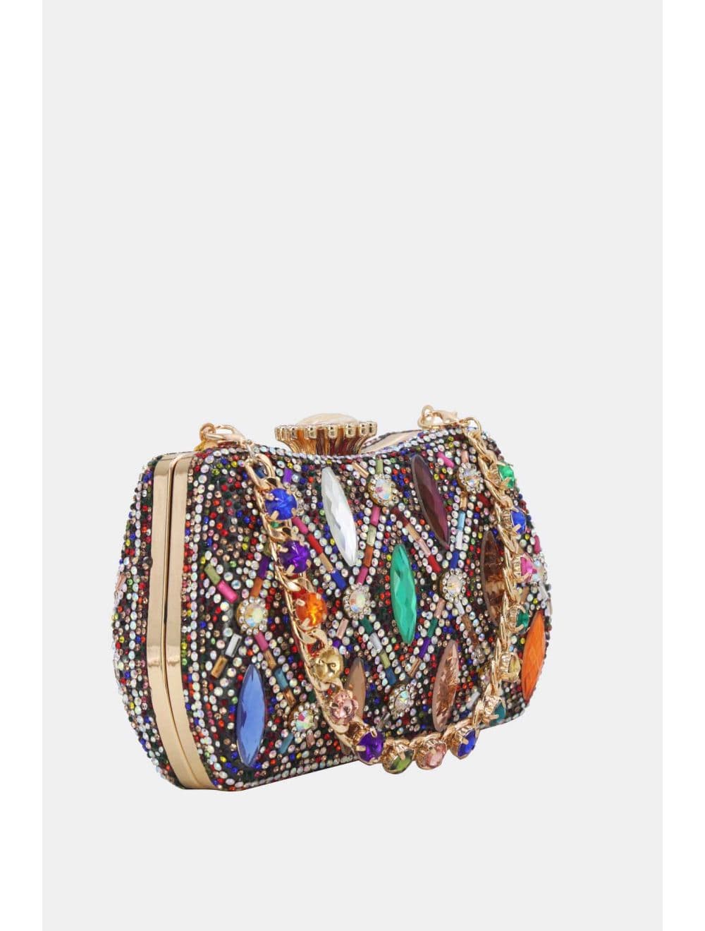 Pochette Soirée Strass Avec Chaîne 25BW-3535-Mix — vue 3
