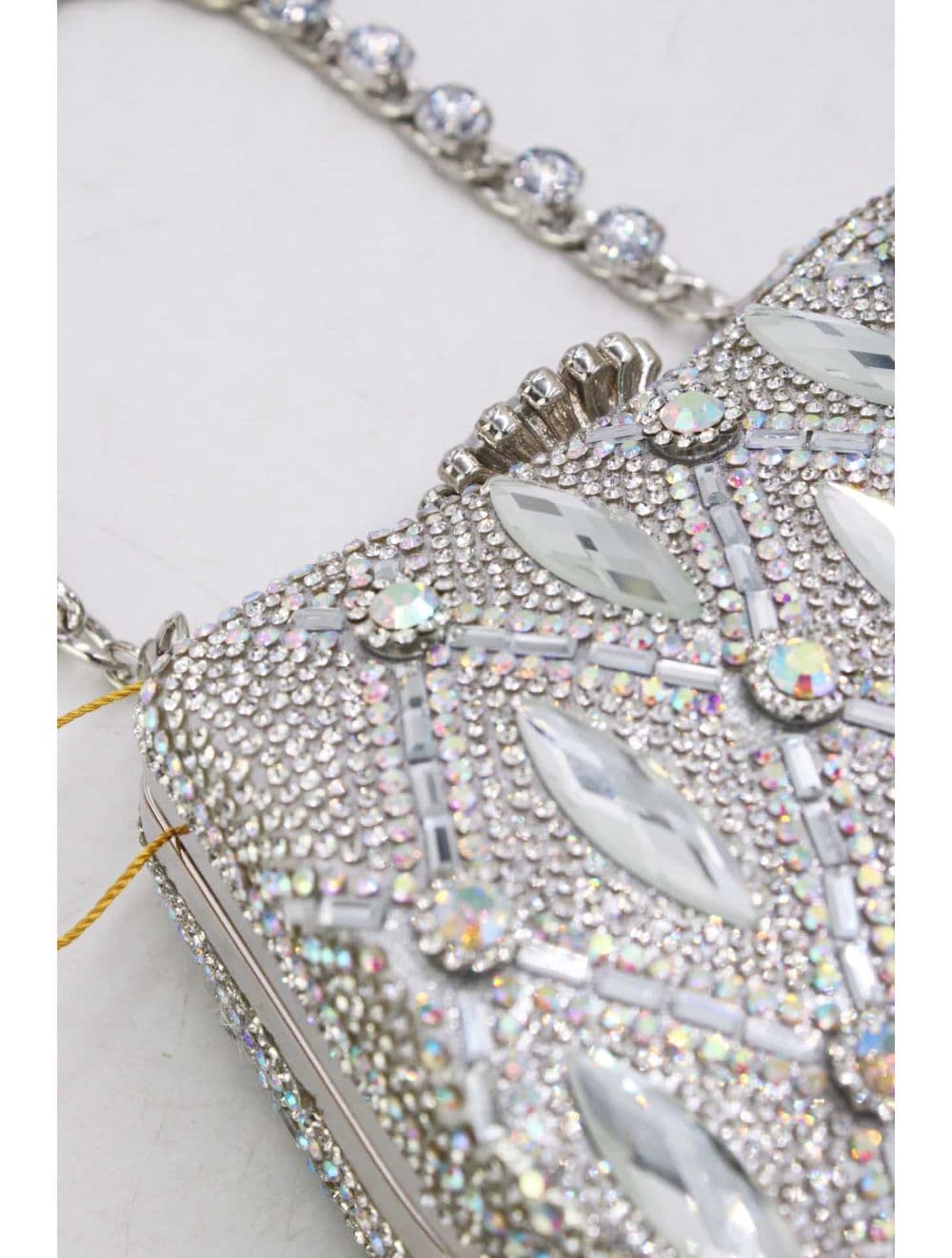 Pochette Soirée Strass Avec Chaîne 25BW-3535-Argenté — vue 6