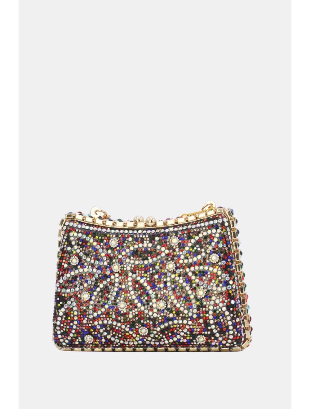 Pochette Soirée Strass avec Chainette Bandoulière 25R-3641-Mix
