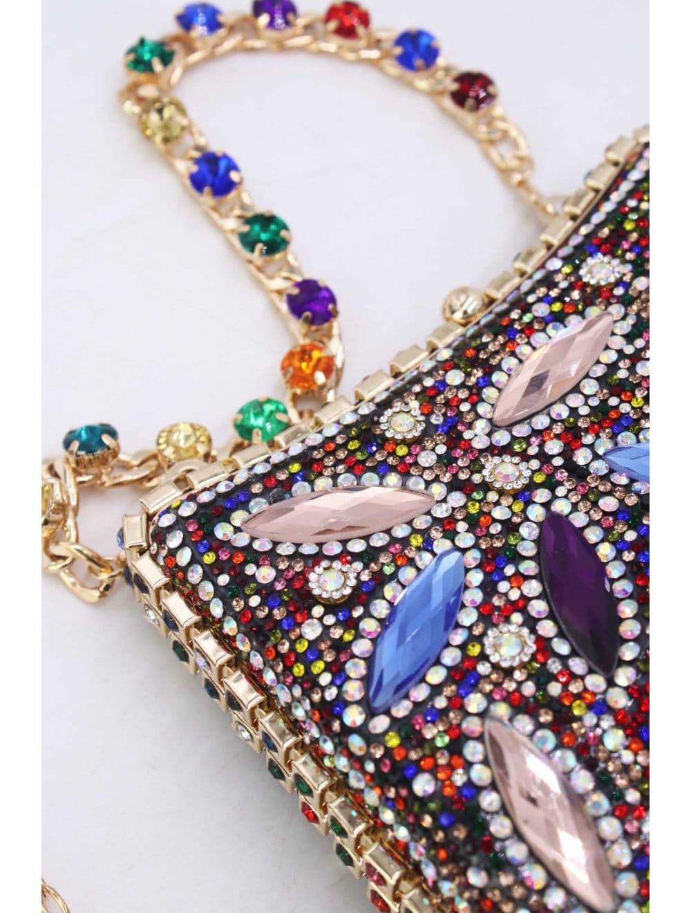 Pochette Soirée Strass avec Chainette Bandoulière 25R-3641-Mix — vue 3