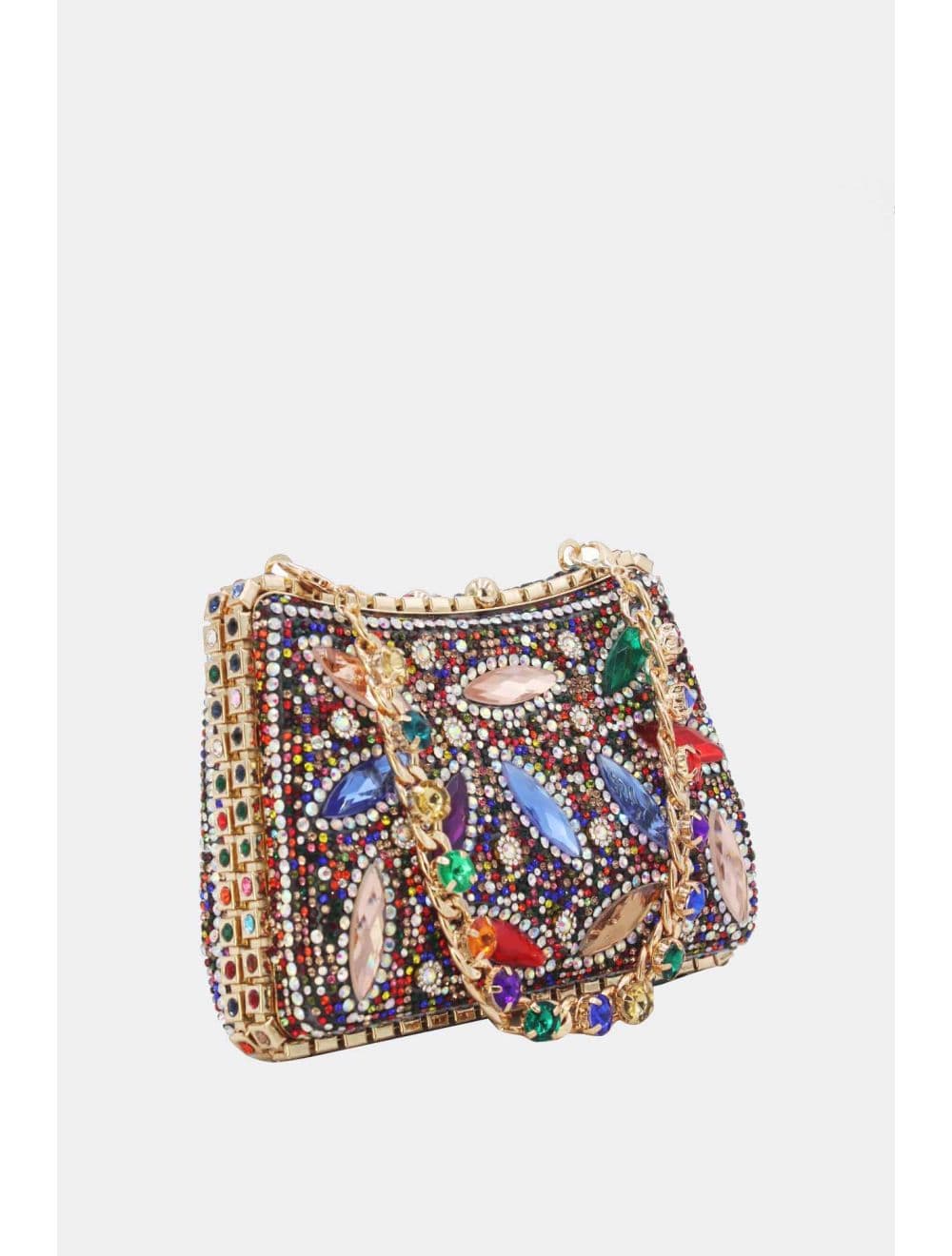 Pochette Soirée Strass avec Chainette Bandoulière 25R-3641-Mix — vue 5