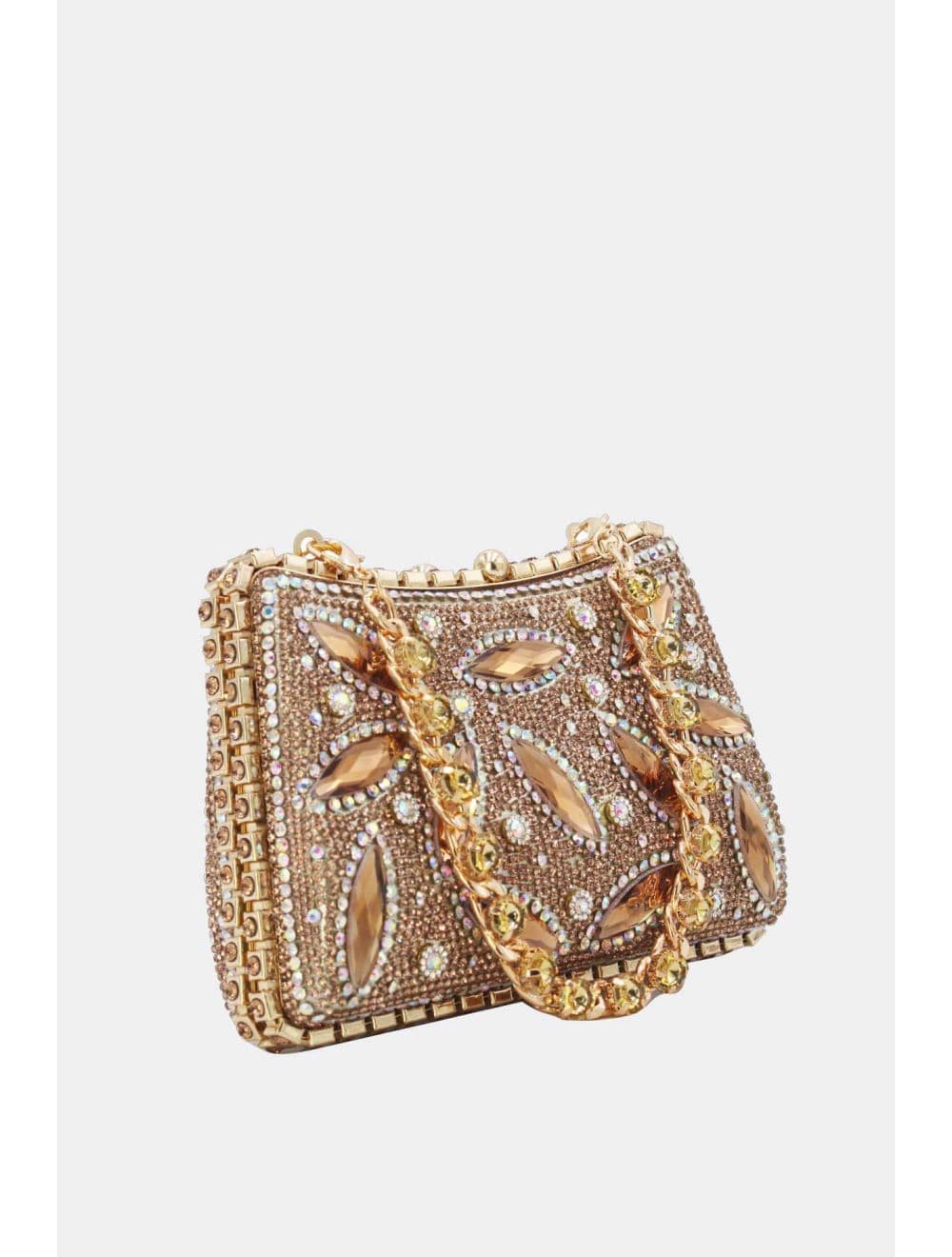 Pochette Soirée Strass avec Chainette Bandoulière 25R-3641-Doré — vue 5