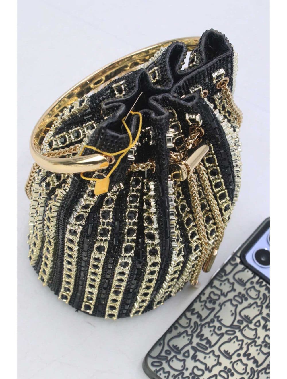 Sac Seau Soirée Avec Strasse RÉASSORT 24P-5954-Noir — vue 4
