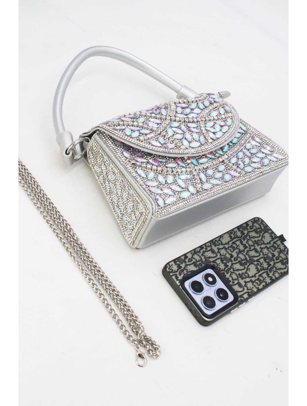 Sac à Main Soirée Strass 25P-6142-AB Argenté — vue 4